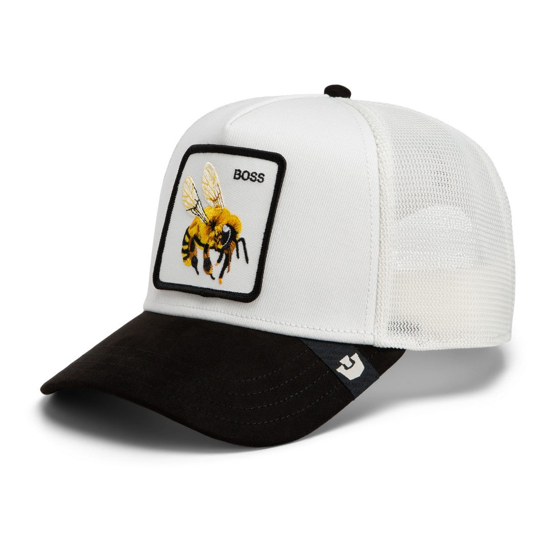Goorin Bros Boss Trucker Cap – White & Black Suede