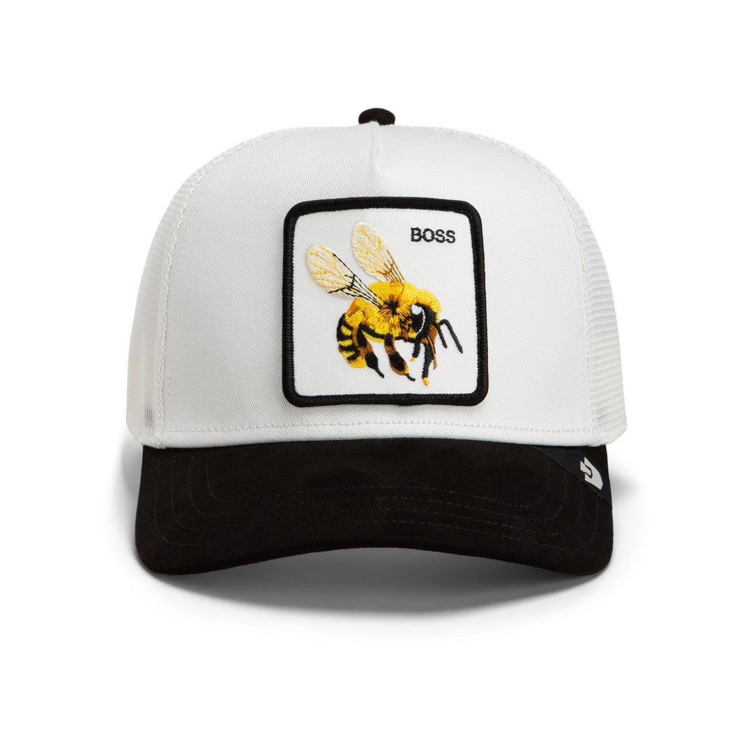 Goorin Bros Boss Trucker Cap – White & Black Suede