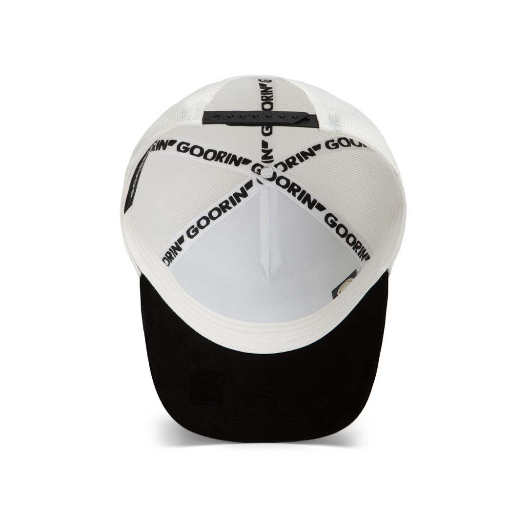Goorin Bros Boss Trucker Cap – White & Black Suede