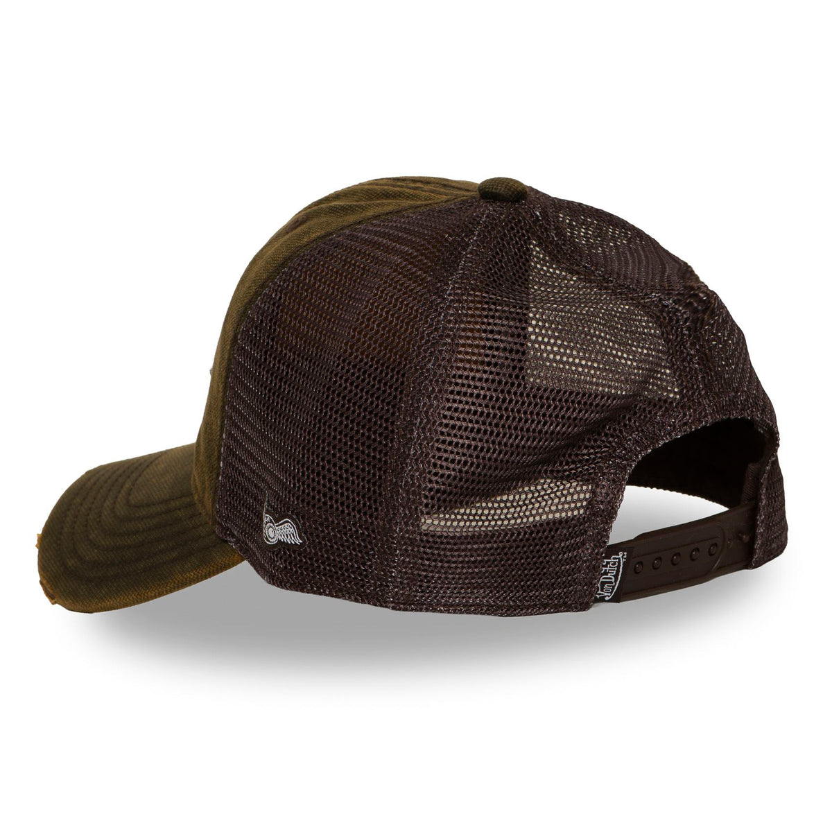 VON DUTCH Trucker Cap – Olive & Brown Mesh Edition