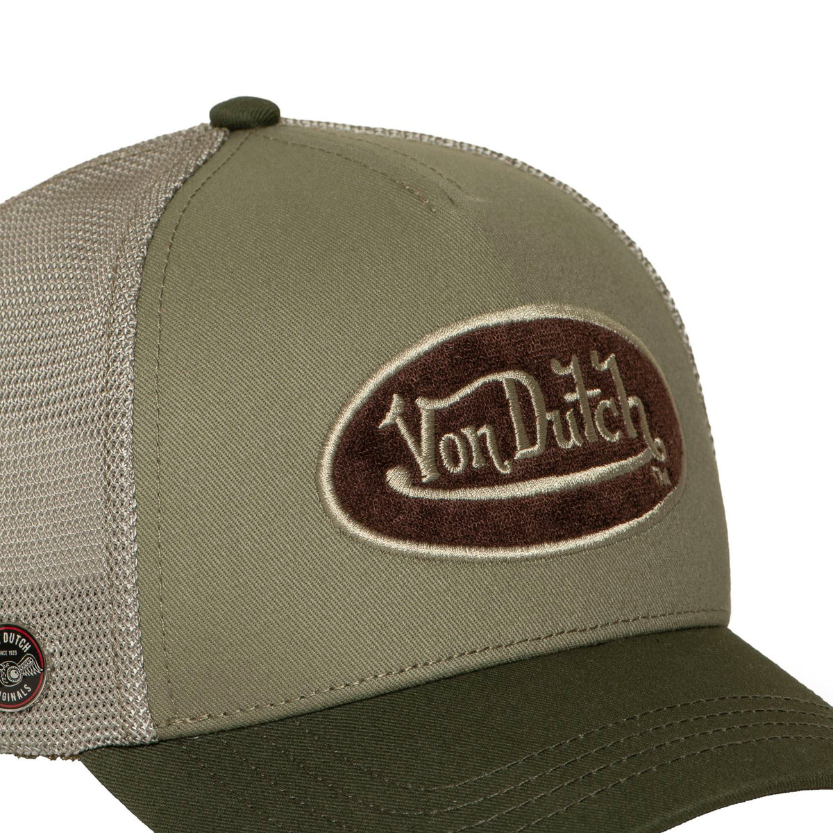 VON DUTCH Trucker Cap – Olive & Khaki