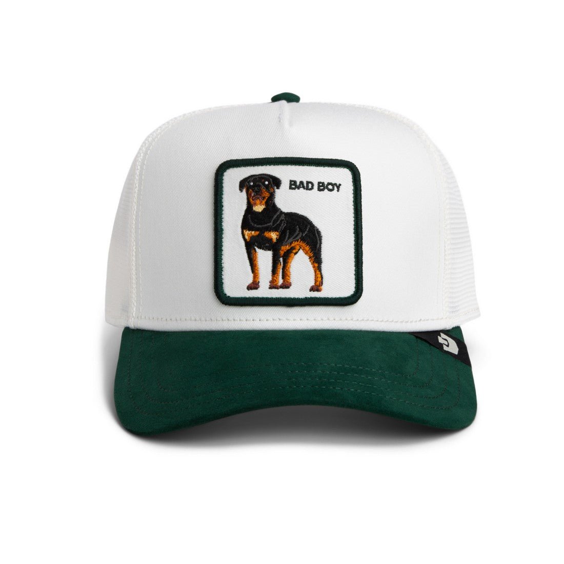 Goorin Bros Bad Boy Trucker Cap – White & Green Faux Suede - ARARAT
