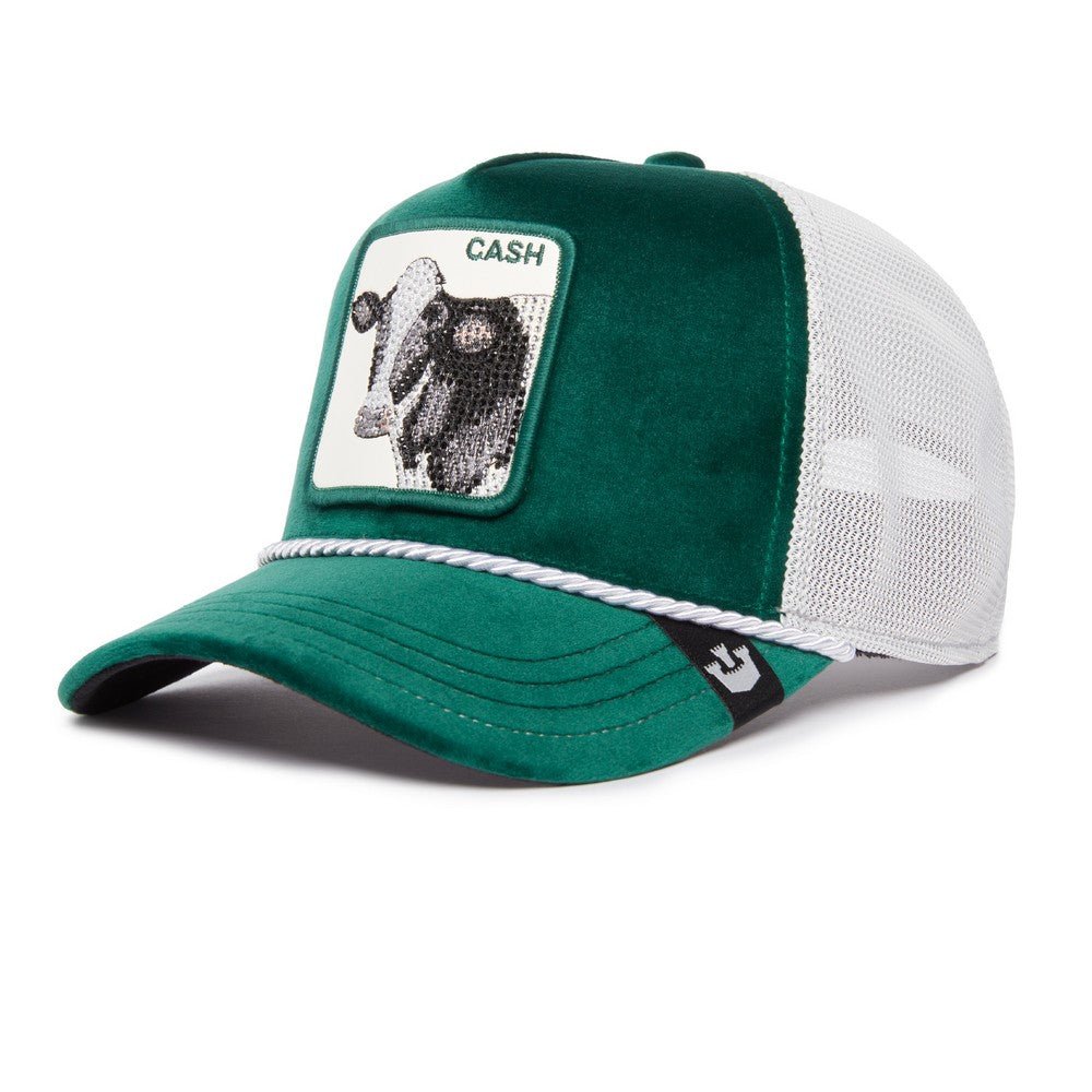 Goorin Bros Cash Cow Trucker Cap – Green Velour & White - ARARAT