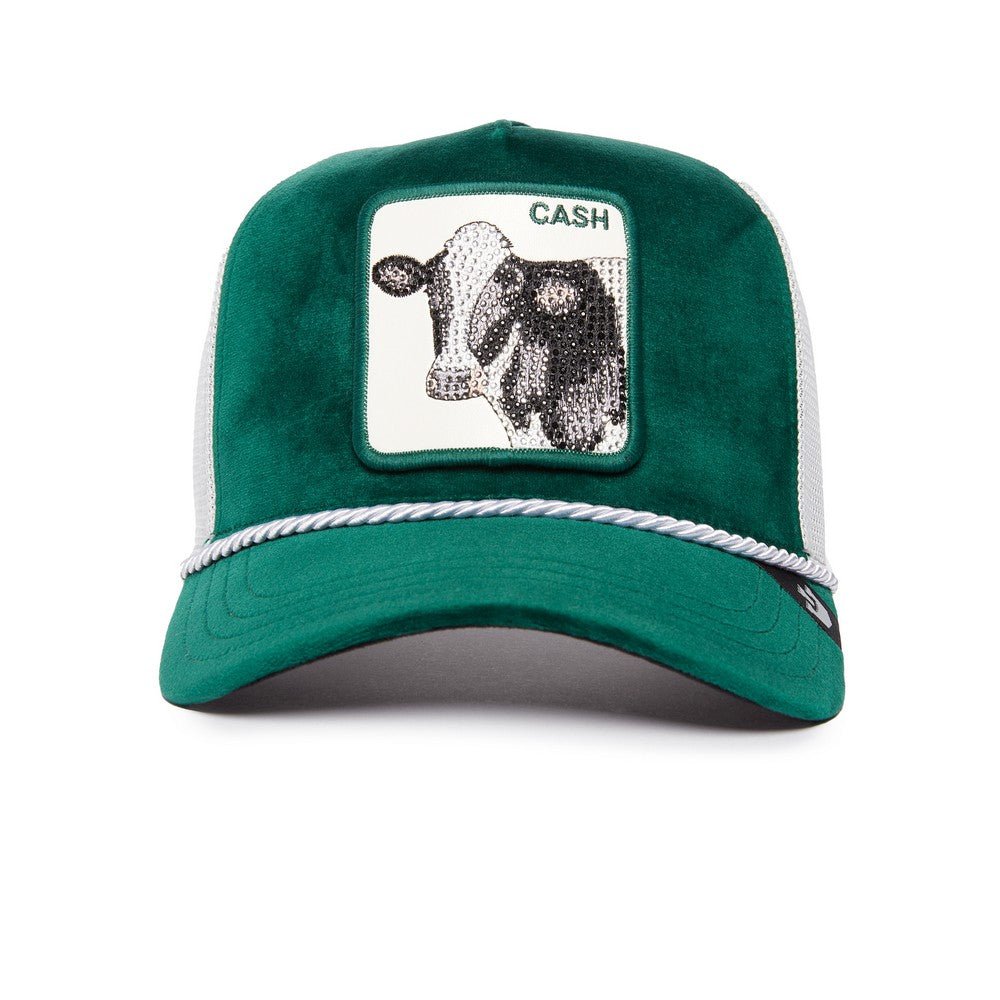 Goorin Bros Cash Cow Trucker Cap – Green Velour & White - ARARAT