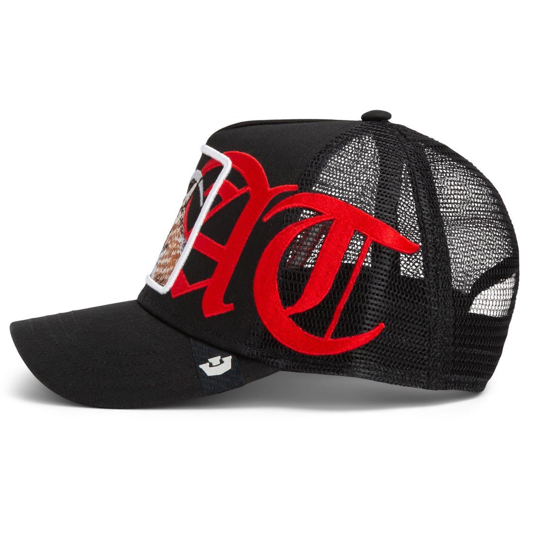 Goorin Bros Goat OLD ENGLISH Trucker Cap – Black & Red - ARARAT