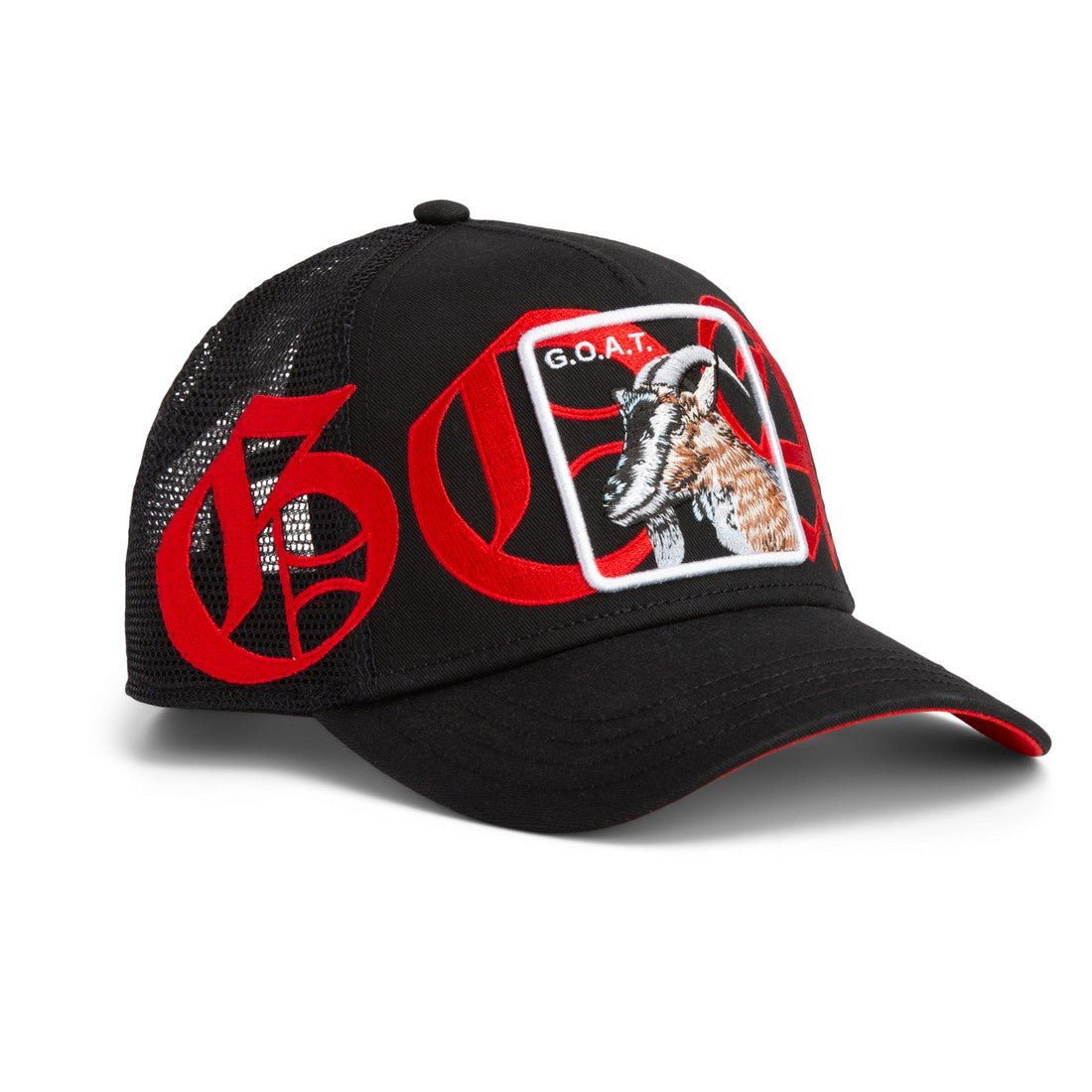 Goorin Bros Goat OLD ENGLISH Trucker Cap – Black & Red - ARARAT