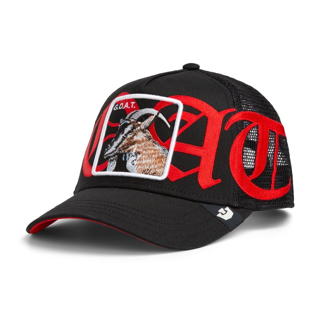 Goorin Bros Goat OLD ENGLISH Trucker Cap – Black & Red - ARARAT