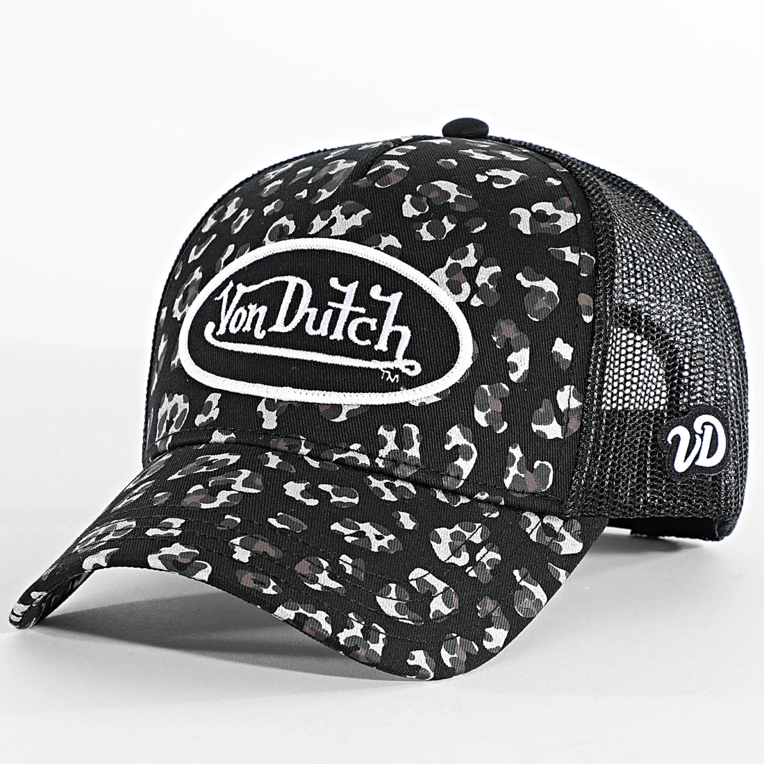 VON DUTCH Trucker Cap – Black Leopard Edition
