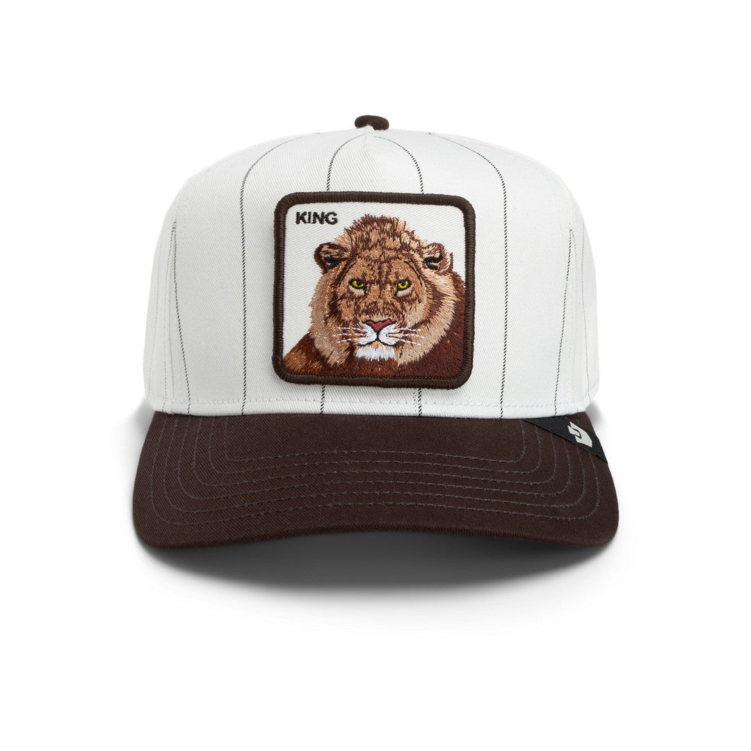 Goorin Bros King Pinstripe Cap – White & Brown
