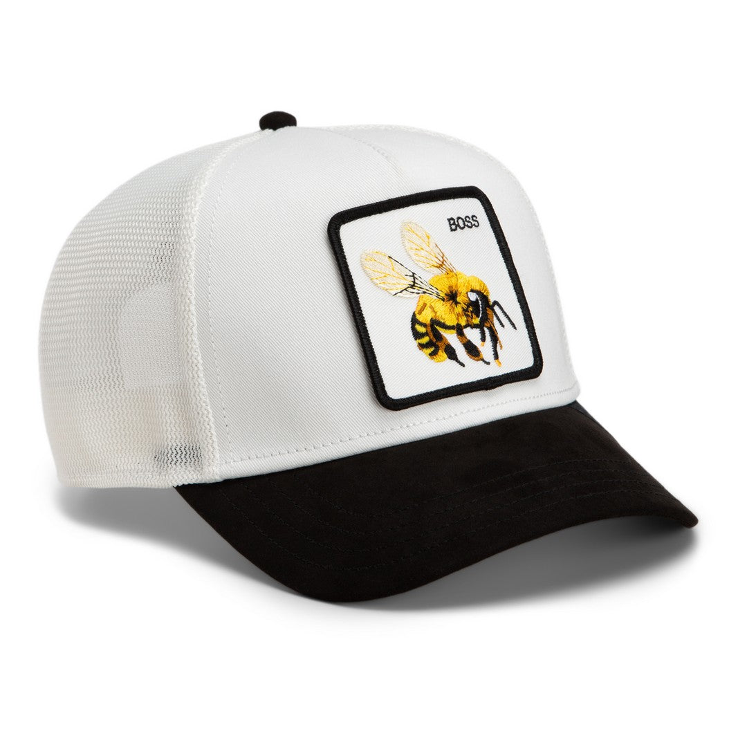 Goorin Bros Boss Trucker Cap – White & Black Suede
