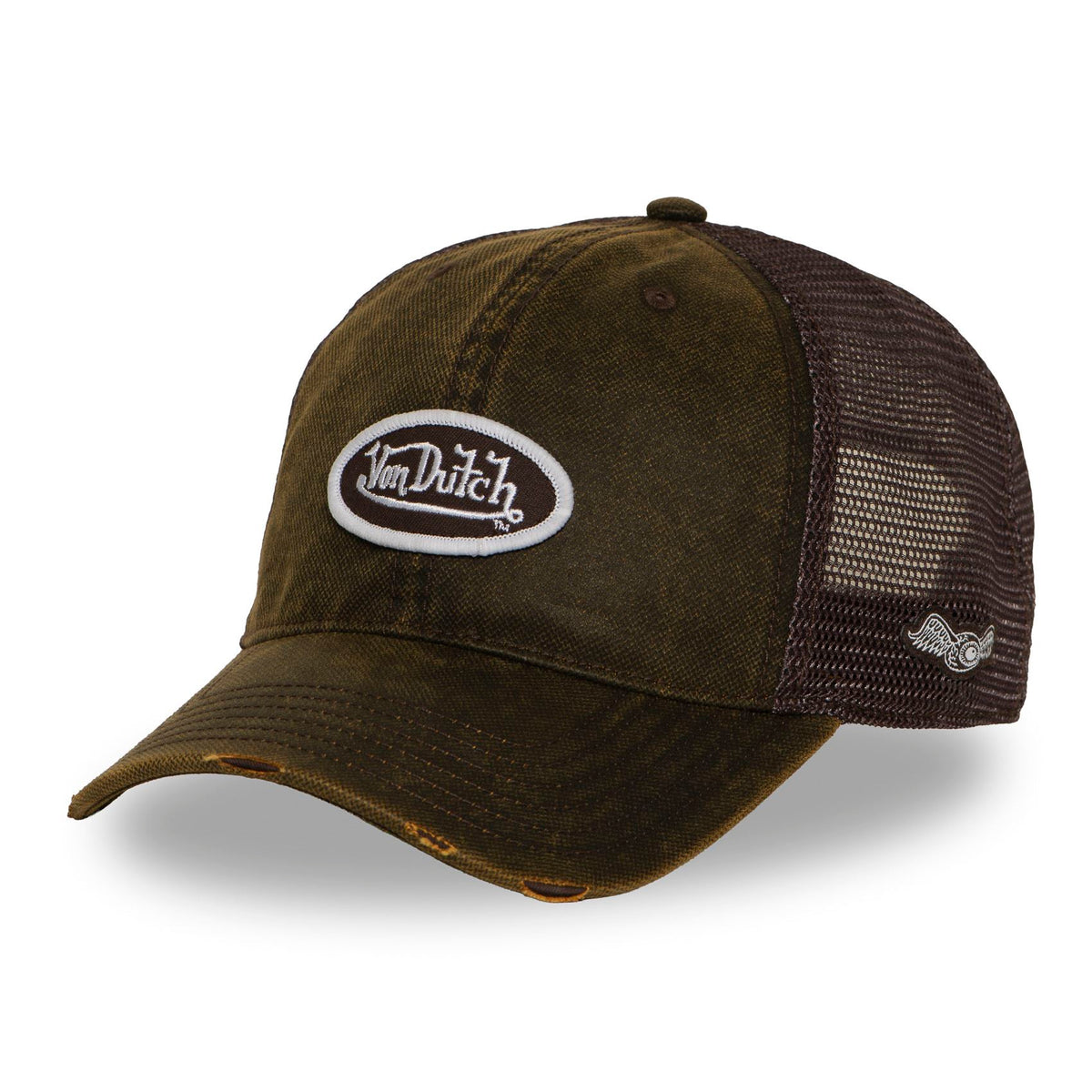VON DUTCH Trucker Cap – Olive & Brown Mesh Edition