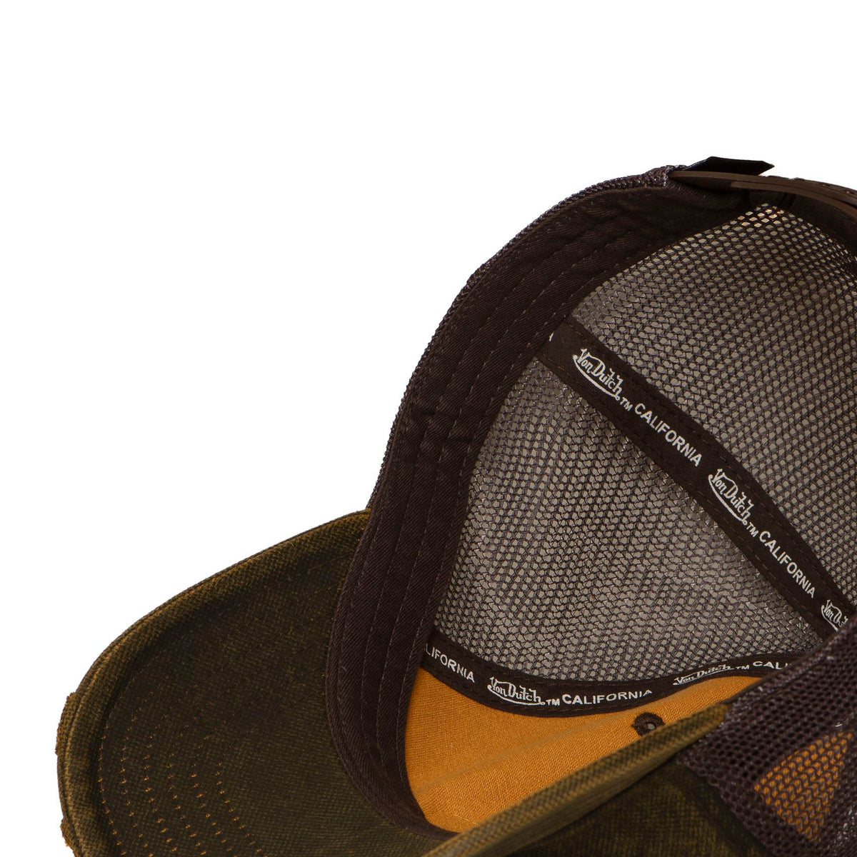 VON DUTCH Trucker Cap – Olive & Brown Mesh Edition