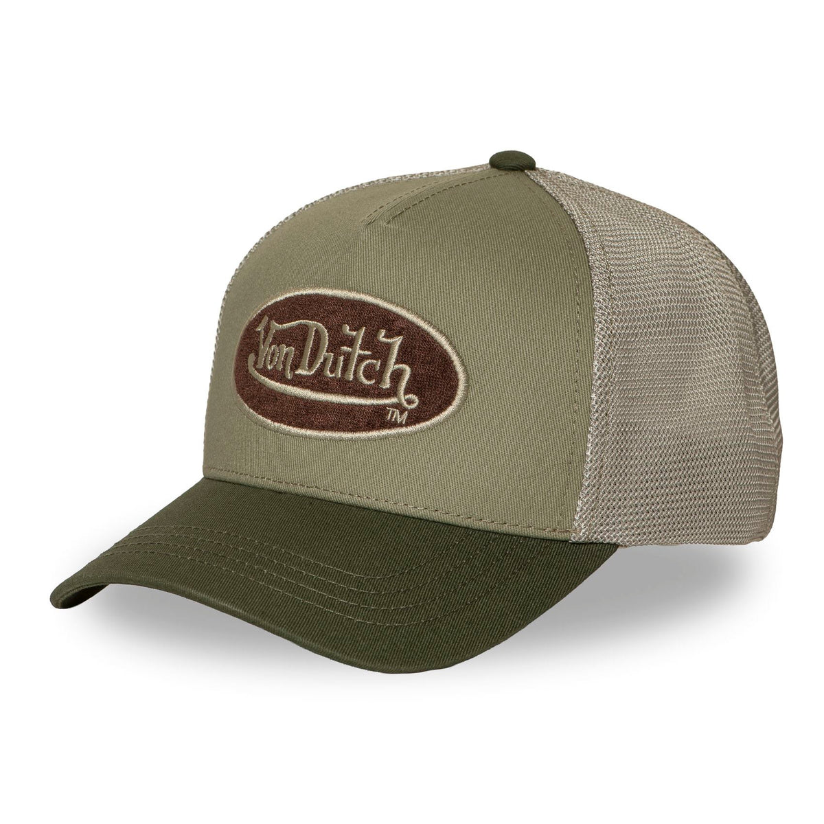 VON DUTCH Trucker Cap – Olive & Khaki