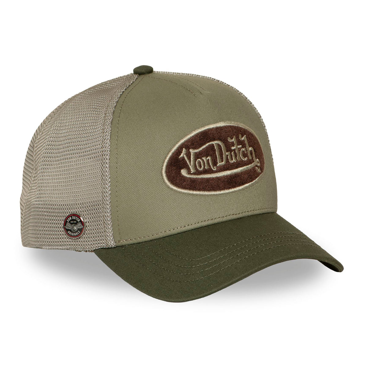VON DUTCH Trucker Cap – Olive & Khaki