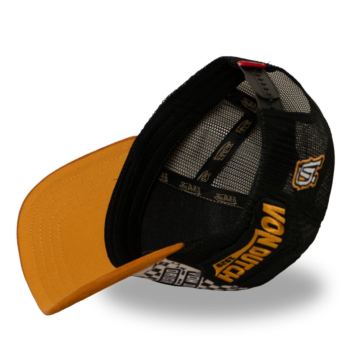 VON DUTCH Trucker Cap – Pin‑Up Series No. 3 (Checker Garage Edition)