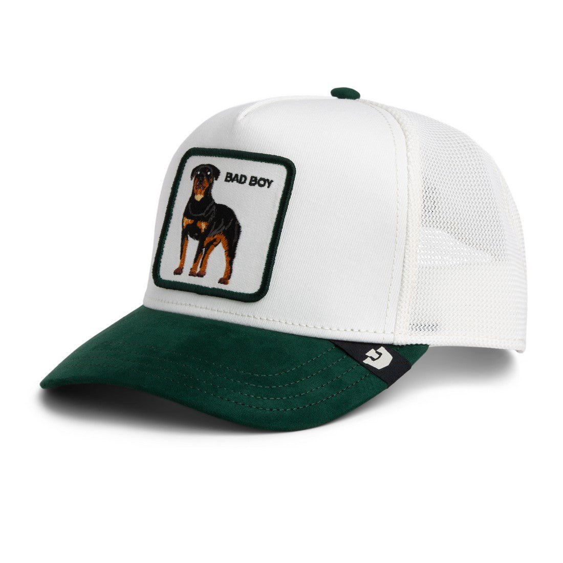 Goorin Bros Bad Boy Trucker Cap – White & Green Faux Suede - ARARAT