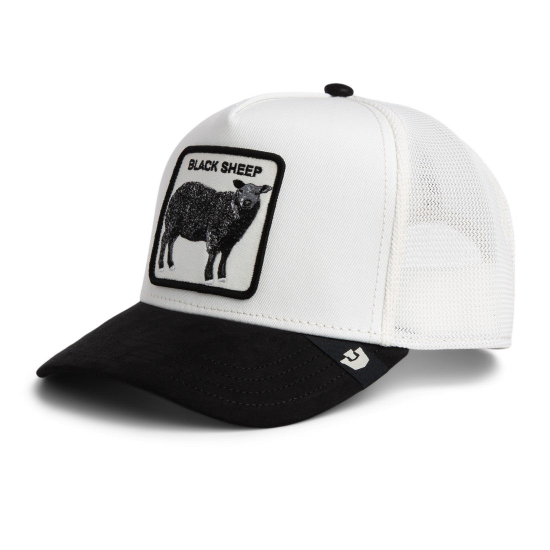 Goorin Bros Black Sheep Trucker Cap – White & Black Faux Suede - ARARAT