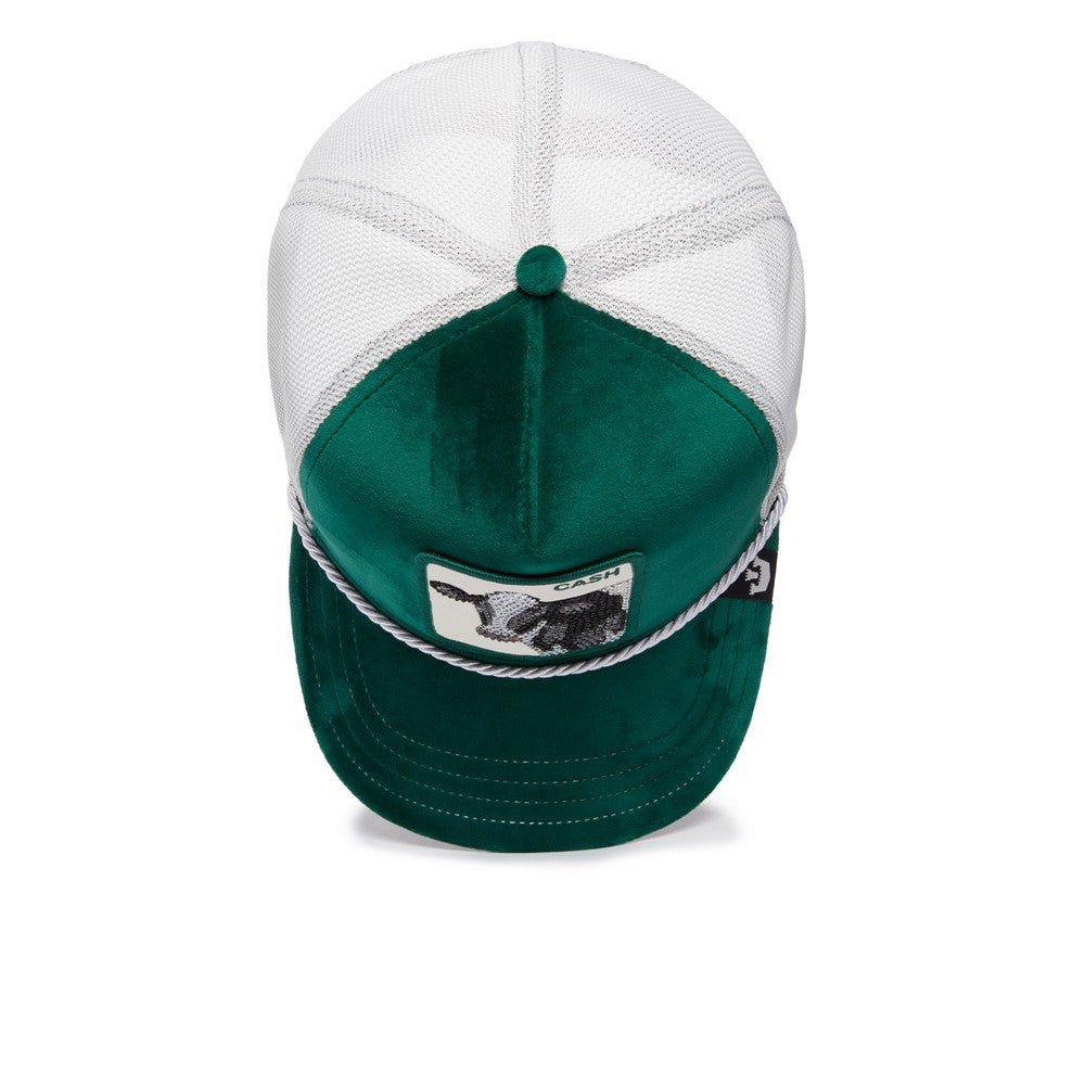 Goorin Bros Cash Cow Trucker Cap – Green Velour & White - ARARAT