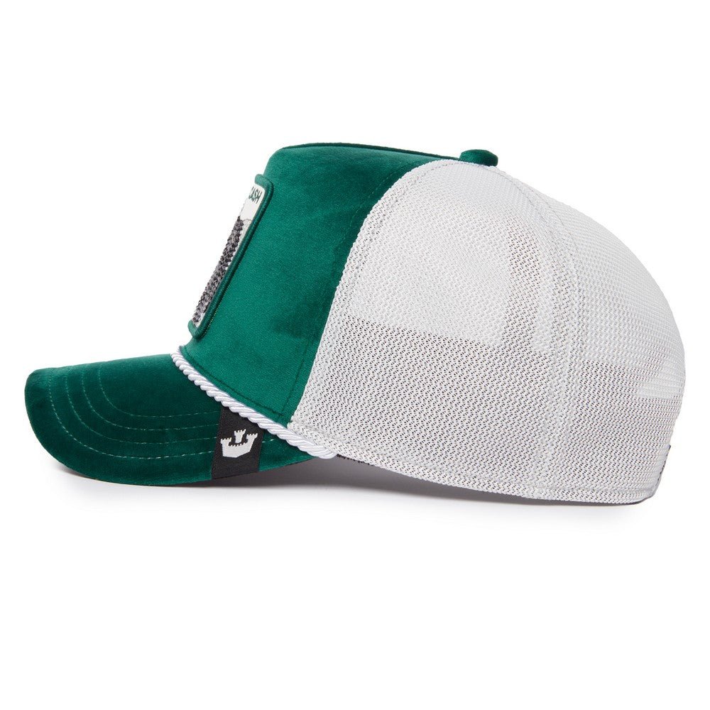 Goorin Bros Cash Cow Trucker Cap – Green Velour & White - ARARAT