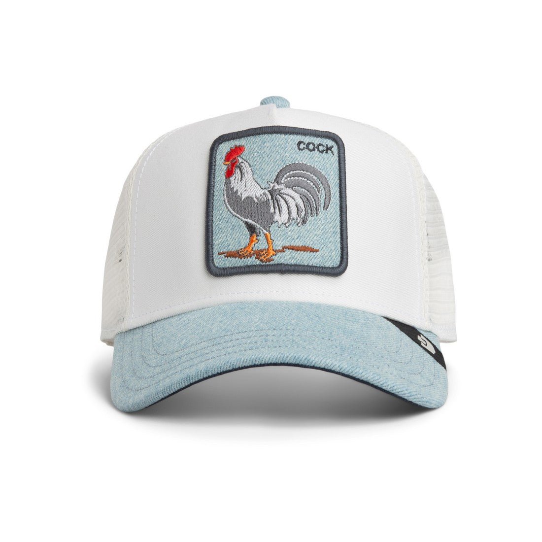 Goorin Bros Cock Trucker Cap – White & Light Blue Denim - ARARAT