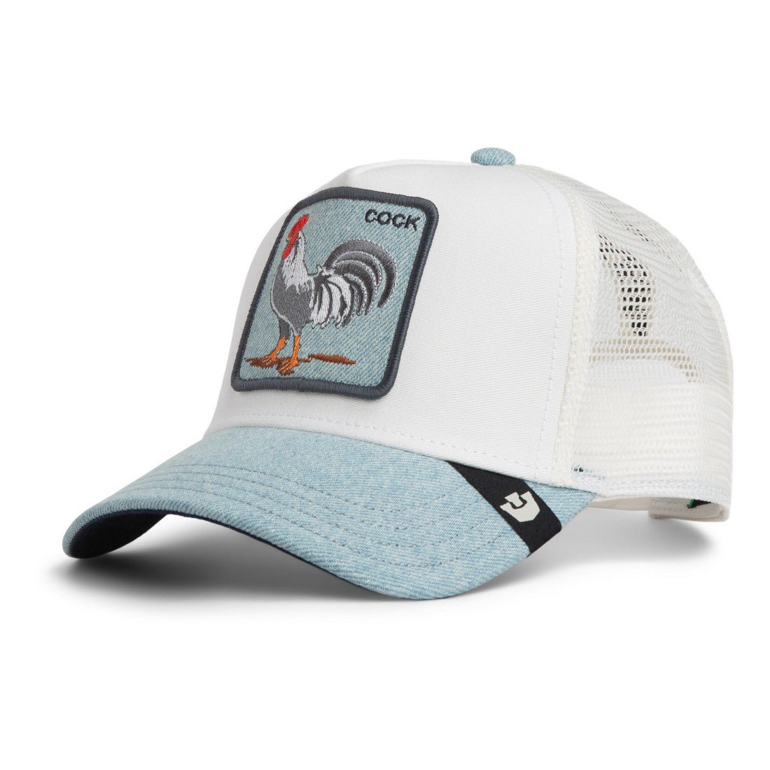 Goorin Bros Cock Trucker Cap – White & Light Blue Denim - ARARAT