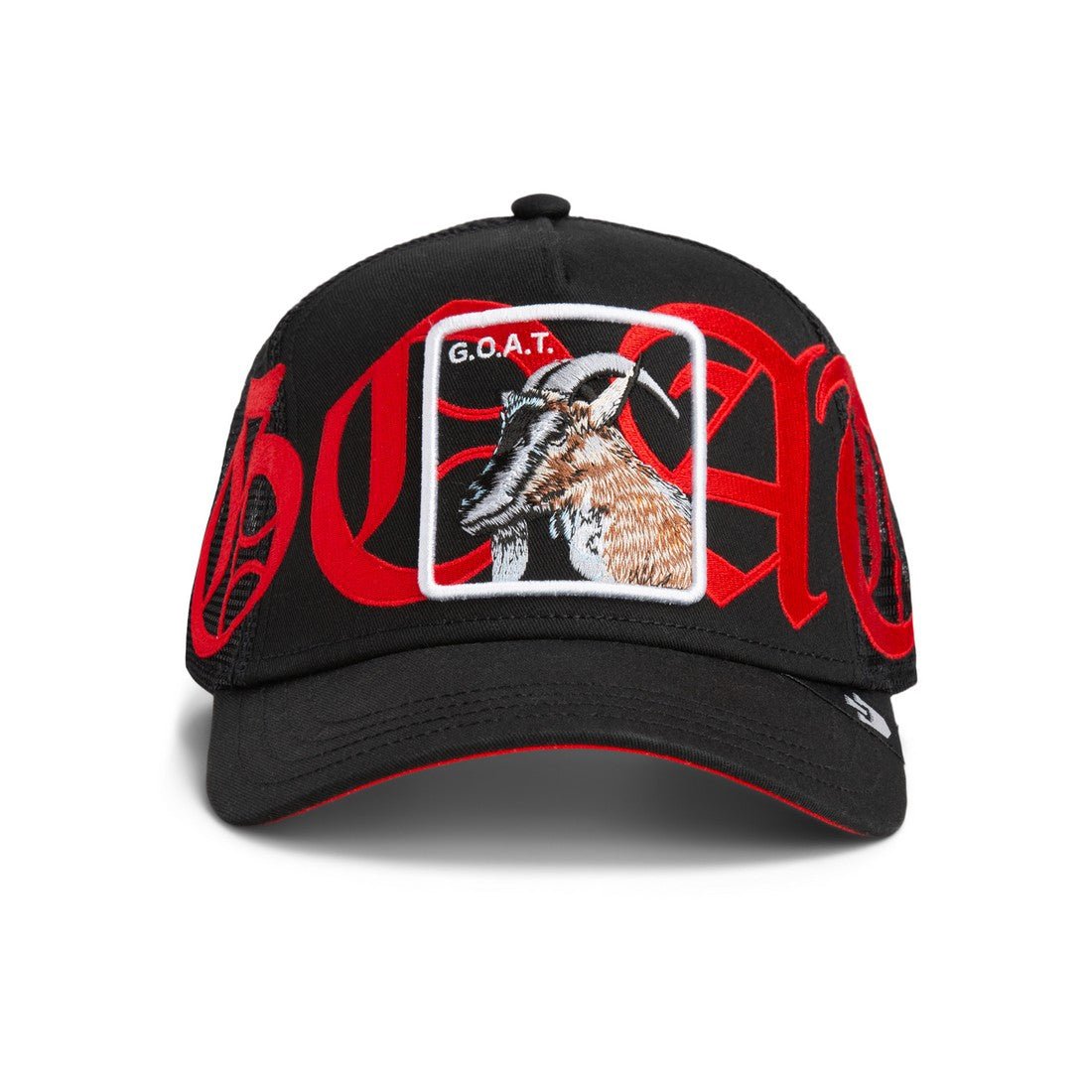 Goorin Bros Goat OLD ENGLISH Trucker Cap – Black & Red - ARARAT
