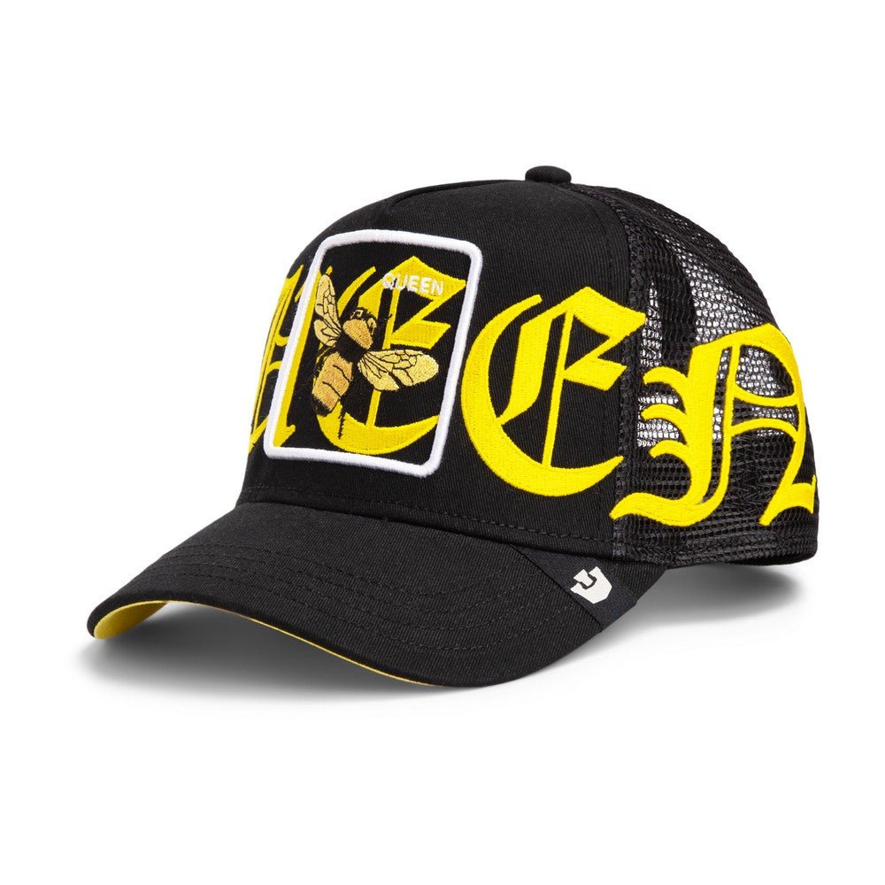 Goorin Bros Queen Bee OLD ENGLISH Trucker Cap – Black & Yellow - ARARAT